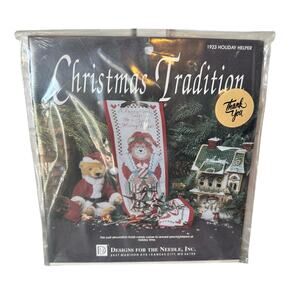 Christmas Tradition Needlepoint Grandma Bear Candy Cane Holder New Cottagecore